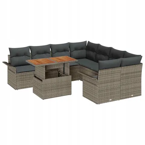 vidaXL Ensemble de canapé de jardin avec coussin Gris – image 1