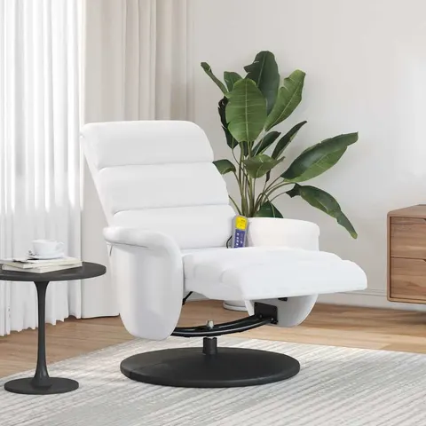 vidaXL Fauteuil inclinable Blanc PU – image 1