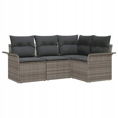 vidaXL Ensemble de canapé de jardin 4 pc Gris polyrotin – 342799 – image 1
