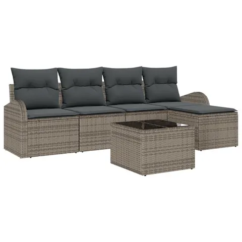 vidaXL Ensemble de Canapés 6 pc Gris polyrotin – 349491 – image 1