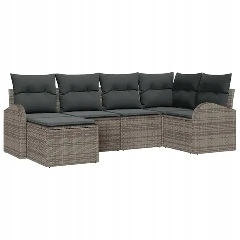 vidaXL Ensemble de Canapés 6 pc Gris polyrotin – 350497 – image 1