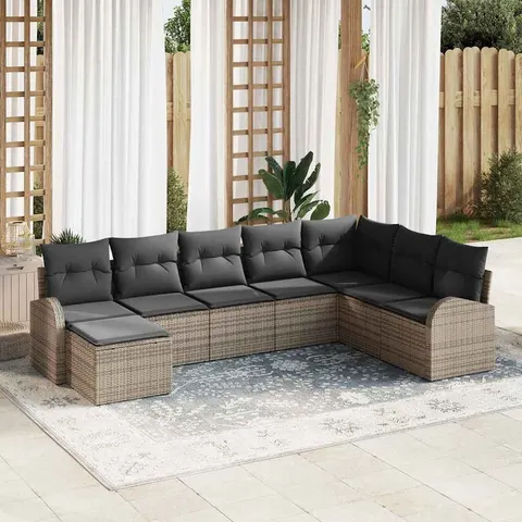 vidaXL Ensemble de Canapés 8 pc Gris polyrotin – 350992 – image 1