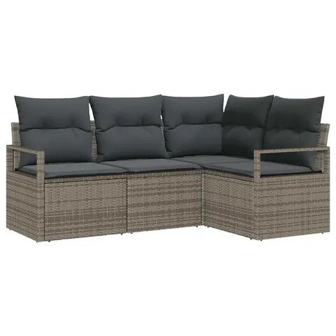 vidaXL Ensemble de Canapés 4 pc Gris polyrotin – 352996 – image 1