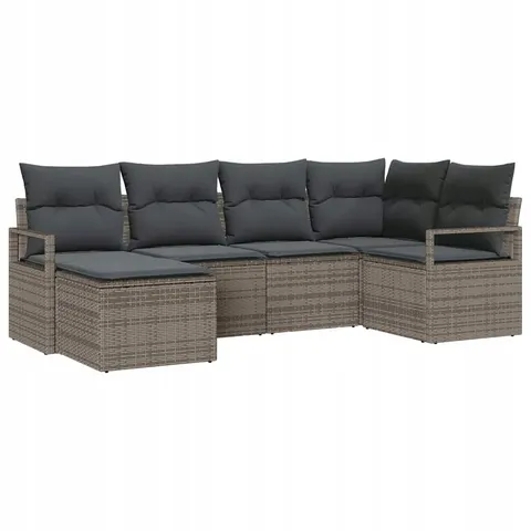 vidaXL Ensemble de Canapés 6 pc Gris polyrotin – 353894 – image 1