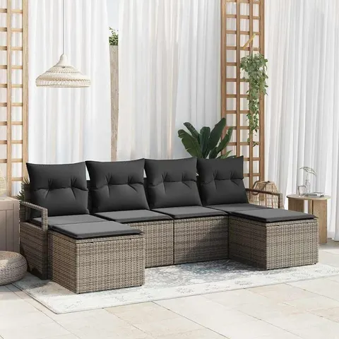 vidaXL Ensemble de Canapés 6 pc Gris polyrotin – 354297 – image 1