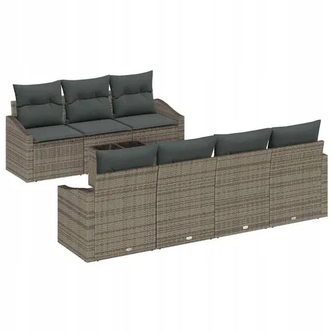 Ensemble de Canapés 8 pc Gris polyrotin vidaXL – 355690 – image 1