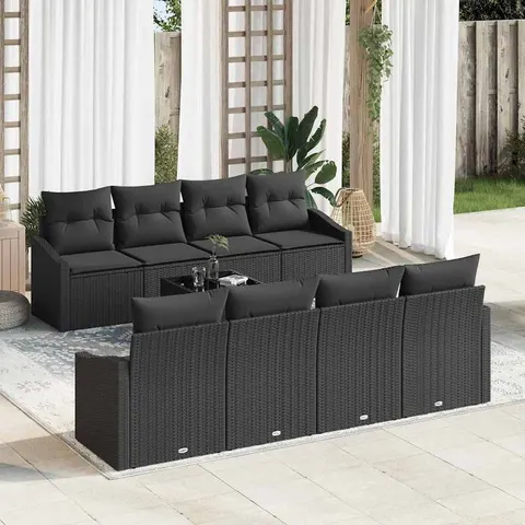 vidaXL Ensemble de Canapés 7 pc Noir polyrotin – 355935 – image 1