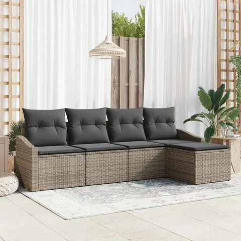 vidaXL Ensemble de Canapés 5 pc Gris polyrotin – 356192 – image 1