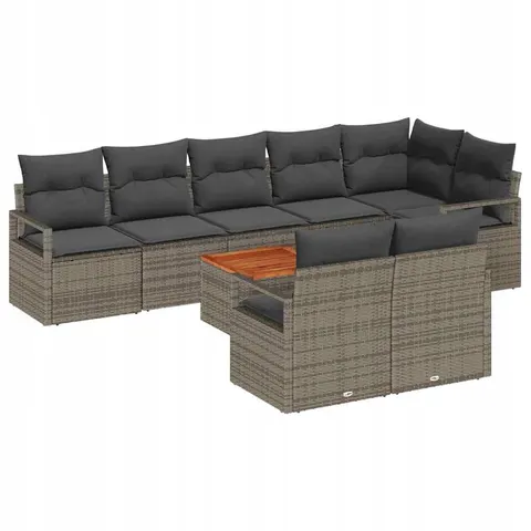 vidaXL Ensemble de canapé de jardin 9 pc Gris polyrotin – 366603 – image 1