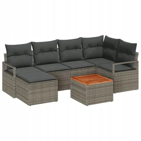 vidaXL Ensemble de canapé de jardin 7 pc Gris polyrotin – 366672 – image 1