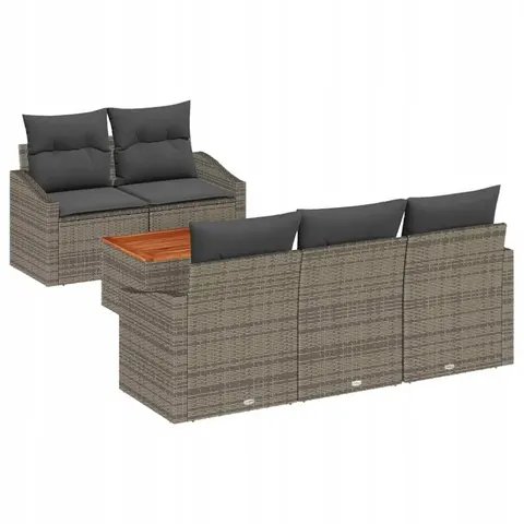 vidaXL Ensemble de canapé de jardin 6 pc Gris polyrotin – 367099 – image 1
