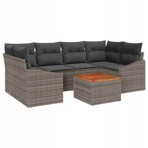 vidaXL Ensemble de canapé de jardin 7 pc Gris polyrotin – 367235 – image 1