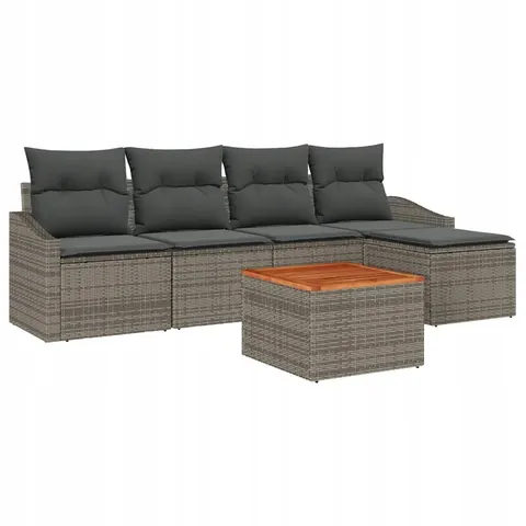 vidaXL Ensemble de canapé de jardin 6 pc Gris polyrotin – 367587 – image 1
