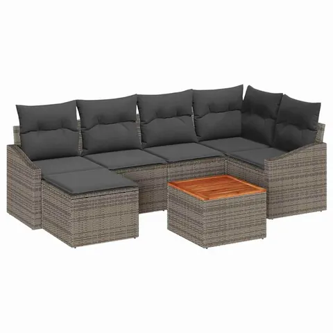 vidaXL Ensemble de canapé de jardin 7 pc Gris polyrotin – 367938 – image 1