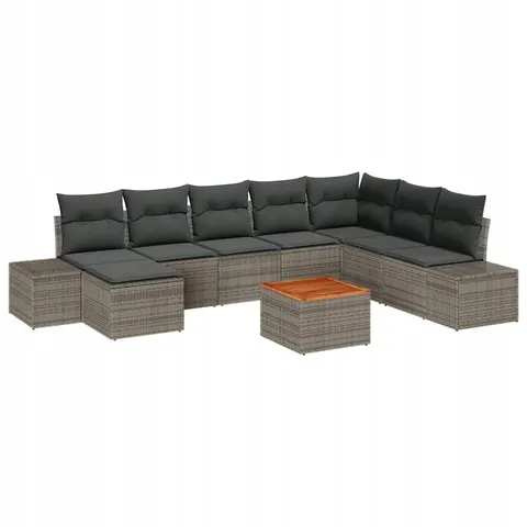 Zestaw Sof na Ogród 9 pcs Szary vidaXL – zdjęcie 1