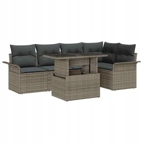 vidaXL Ensemble de canapé de jardin 6 pc Gris – 372253 – image 1