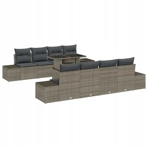 vidaXL Ensemble de canapé de jardin 9 pc Gris – 380852 – image 1