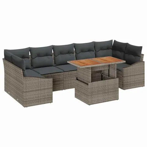 vidaXL Ensemble de canapé de jardin 8 pc Gris – 387431 – image 1