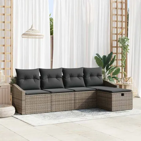 vidaXL Ensemble de Canapés 5 pc Gris polyrotin – 394613 – image 1