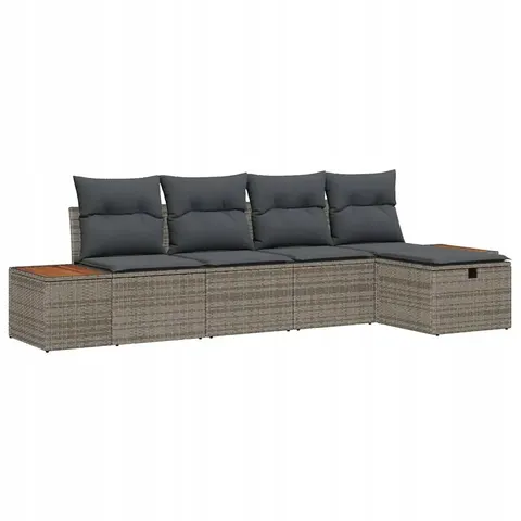 vidaXL Ensemble de canapé de jardin 5 pc Gris polyrotin – 398246 – image 1