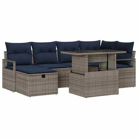 vidaXL Ensemble de canapé de jardin 7 pc polyrotin – 400055 – image 1