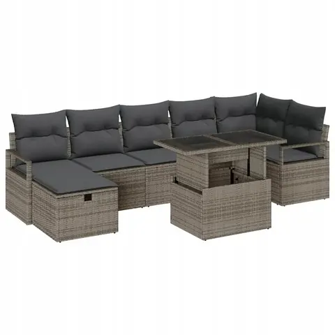 vidaXL Ensemble de canapé de jardin 8 pc polyrotin – 400093 – image 1
