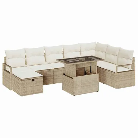 vidaXL Ensemble de canapé de jardin 9 pc polyrotin – 400215 – image 1