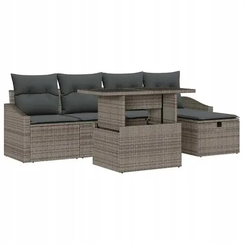vidaXL Ensemble de canapé de jardin 6 pc polyrotin – 400291 – image 1