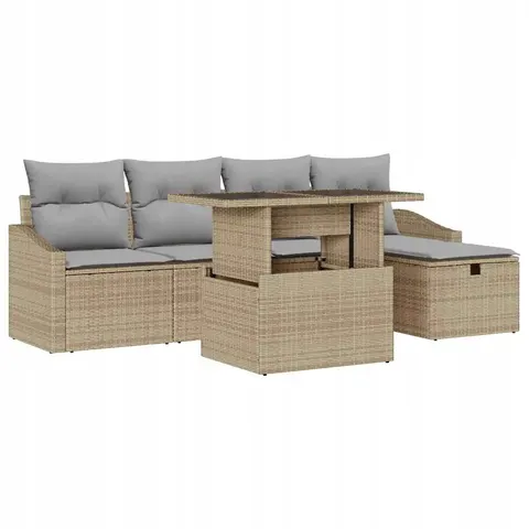 vidaXL Ensemble de canapé de jardin 6 pc polyrotin – 400307 – image 1