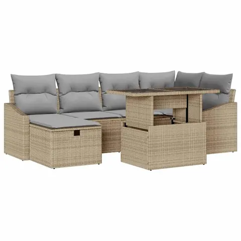 vidaXL Ensemble de canapé de jardin 7 pc polyrotin – 400406 – image 1
