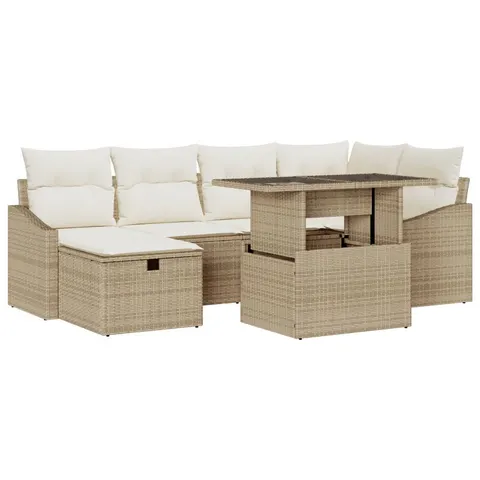vidaXL Ensemble de canapé de jardin 7 pc polyrotin – 400413 – image 1