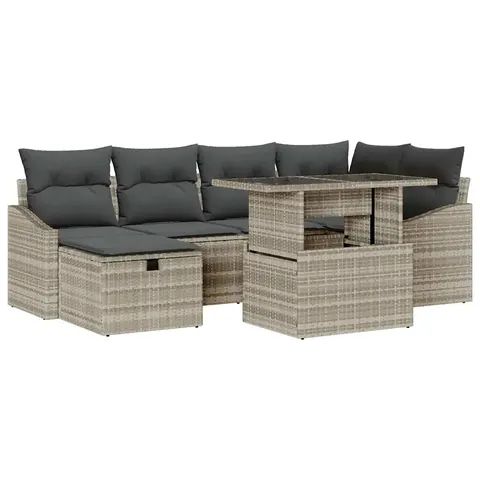 vidaXL Ensemble de canapé de jardin 7 pc polyrotin – 400420 – image 1