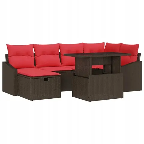 vidaXL Ensemble de canapé de jardin 7 pc polyrotin – 400444 – image 1
