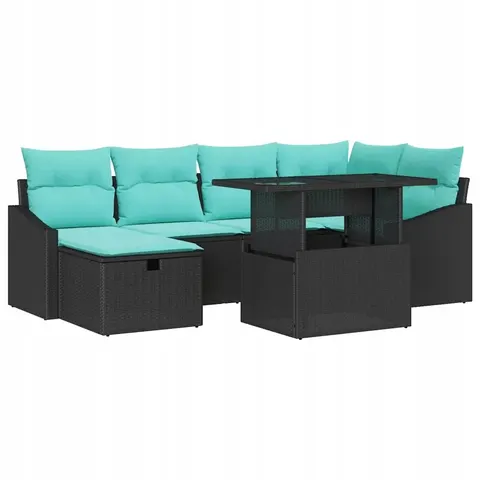 vidaXL Ensemble de canapé de jardin 7 pc polyrotin – 400468 – image 1