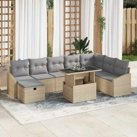 vidaXL Ensemble de canapé de jardin 9 pc polyrotin – 400604 – image 1