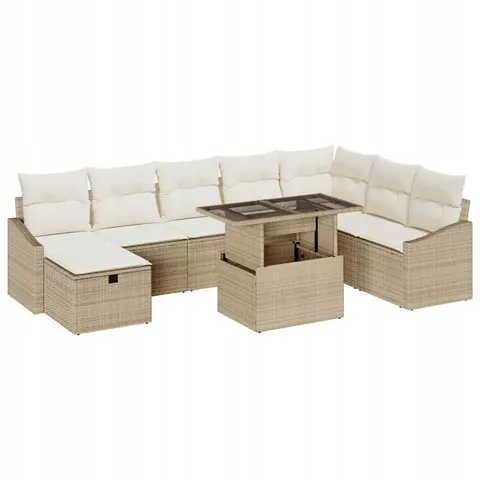 vidaXL Ensemble de canapé de jardin 9 pc polyrotin – 400611 – image 1