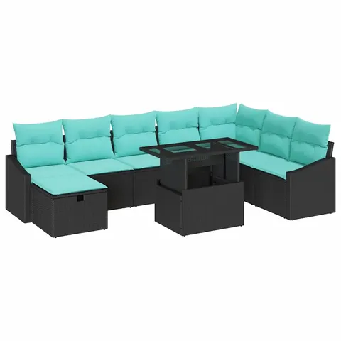 vidaXL Ensemble de canapé de jardin 9 pc polyrotin – 400666 – image 1