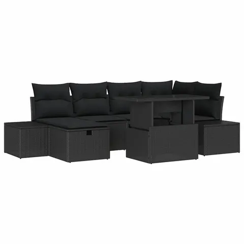 vidaXL Ensemble de canapé de jardin 7 pc polyrotin – 400833 – image 1