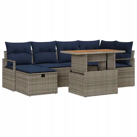 vidaXL Ensemble de canapé de jardin 7 pc Gris polyrotin – 402035 – image 1