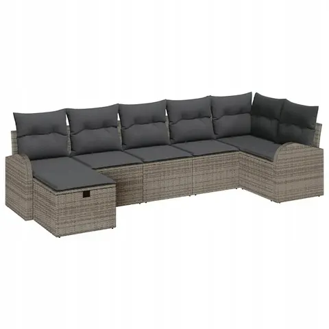 vidaXL Ensemble de canapé de jardin 7 pc Gris polyrotin – 405494 – image 1