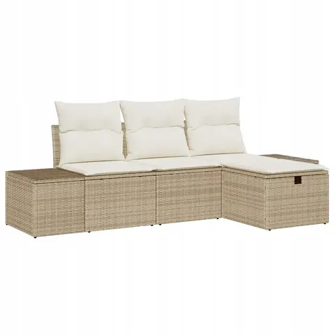 vidaXL Ensemble de Canapés 4 pc polyrotin – 408013 – image 1