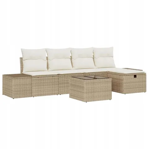 vidaXL Ensemble de Canapés 6 pc polyrotin – 408211 – image 1