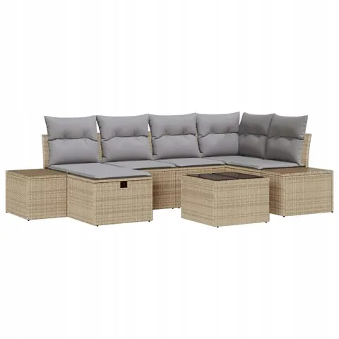 vidaXL Ensemble de Canapés 6 pc polyrotin – 408402 – image 1
