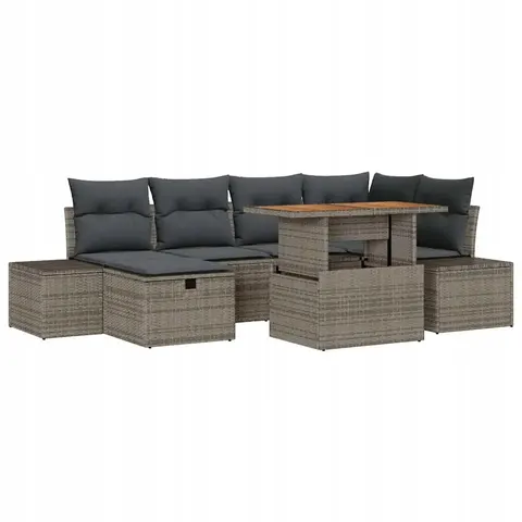 vidaXL Ensemble de canapé de jardin 7 pc Gris polyrotin – 415035 – image 1