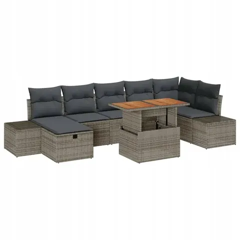 vidaXL Ensemble de canapé de jardin 8 pc Gris polyrotin – 415103 – image 1