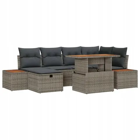 vidaXL Ensemble de canapé de jardin 7 pc Gris polyrotin – 415301 – image 1