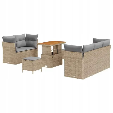 vidaXL Ensemble de canapé de jardin 8 pc Beige polyrotin – 415516 – image 1