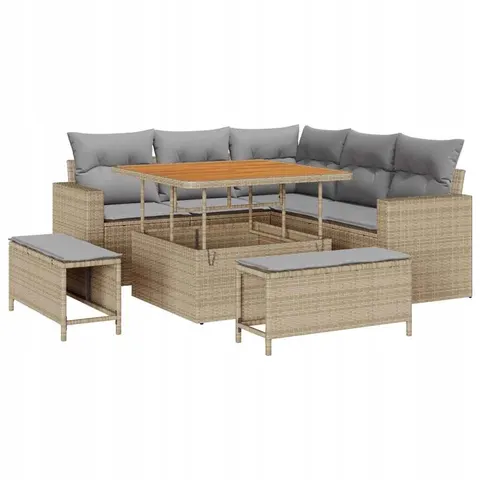 vidaXL Ensemble de canapé de jardin 8 pc Beige polyrotin – 417268 – image 1