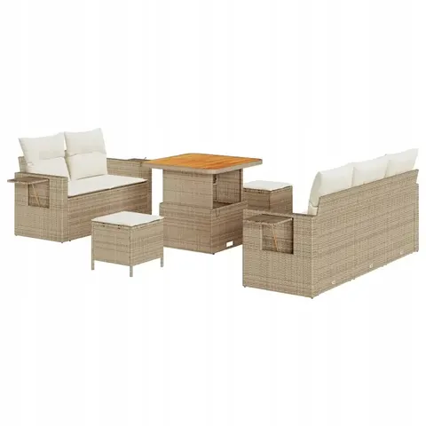 vidaXL Ensemble de canapé de jardin 8 pc Beige polyrotin – 418050 – image 1