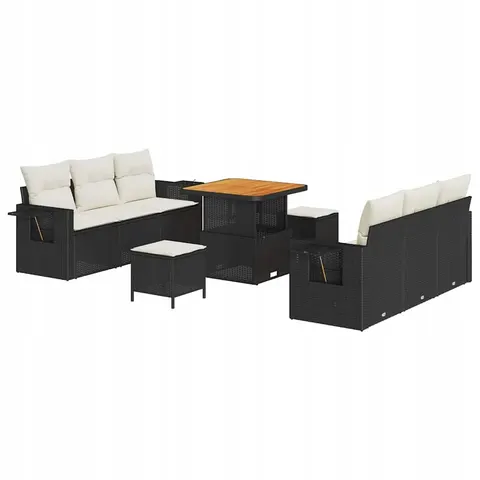 vidaXL Ensemble de canapé de jardin Noir polyrotin – 418142 – image 1